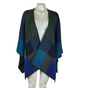 Coldwater Creek color block wool blend Shaw OS